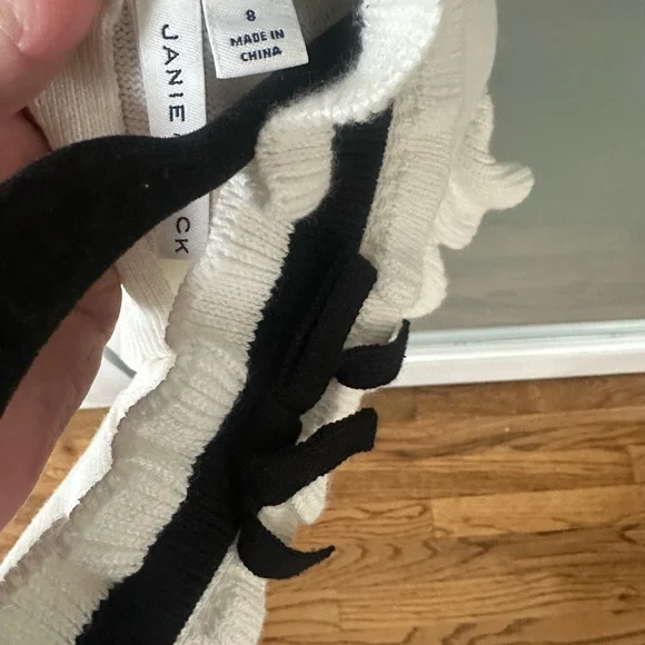 Janie and Jack White and Black Ruffle Sweater - Picture 2 of 4